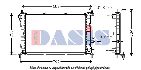 AKS DASIS Радиатор, охлаждение двигателя 091470N